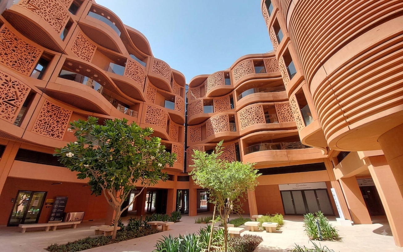Bâtiment contemporain et façade moderne